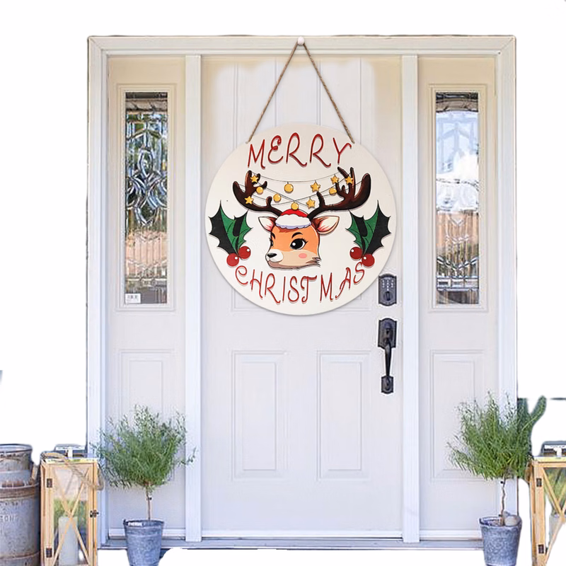 Wooden Christmas Door Sign Decoration