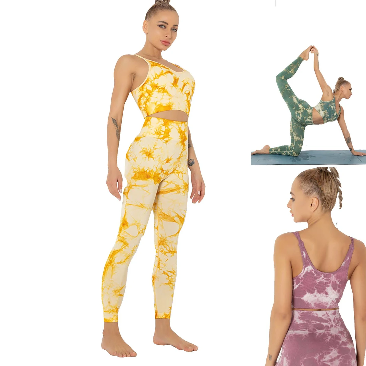 Styling Tie Dye Yoga Sport Clothing Sets 2PCS 1