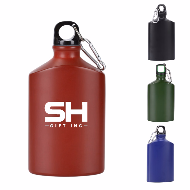 18oz Portable Aluminum Water Canteen with Hook