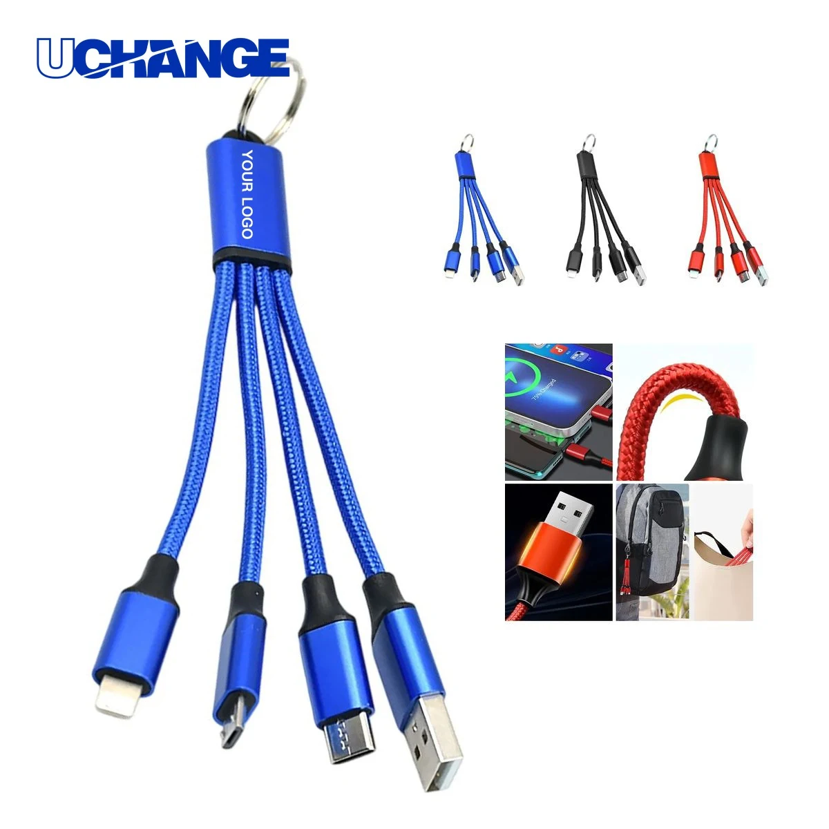 Multi Device Keychain Charging Cable Tool with Connectors 1