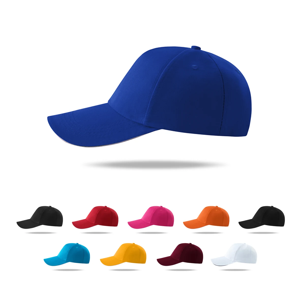 Stock Solid Color Cotton Twill 5 Panel Cap w/Velcro Back Fastener 1