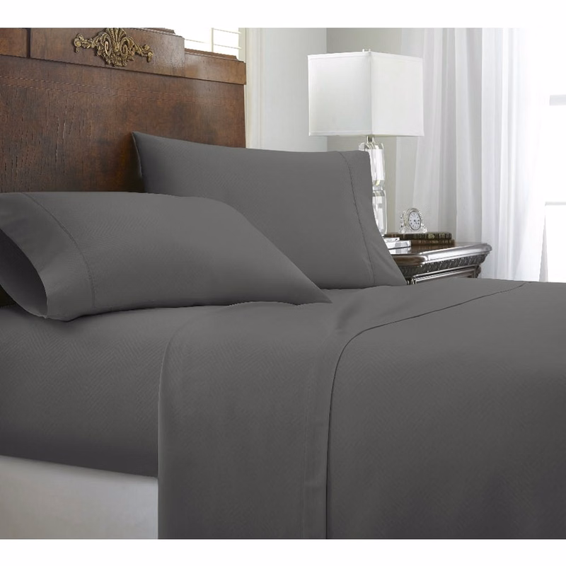 Premium Embossed Sheet Sets - Gray Chevron Design Twin 3 Piece