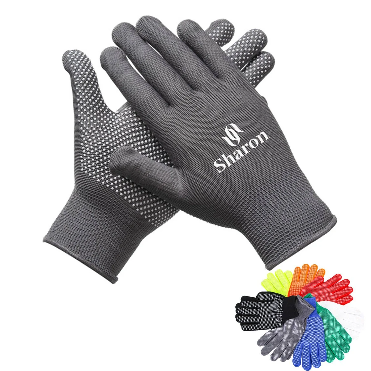 Breathable Nylon with PVC Dotted Anti-Slip Gloves 1