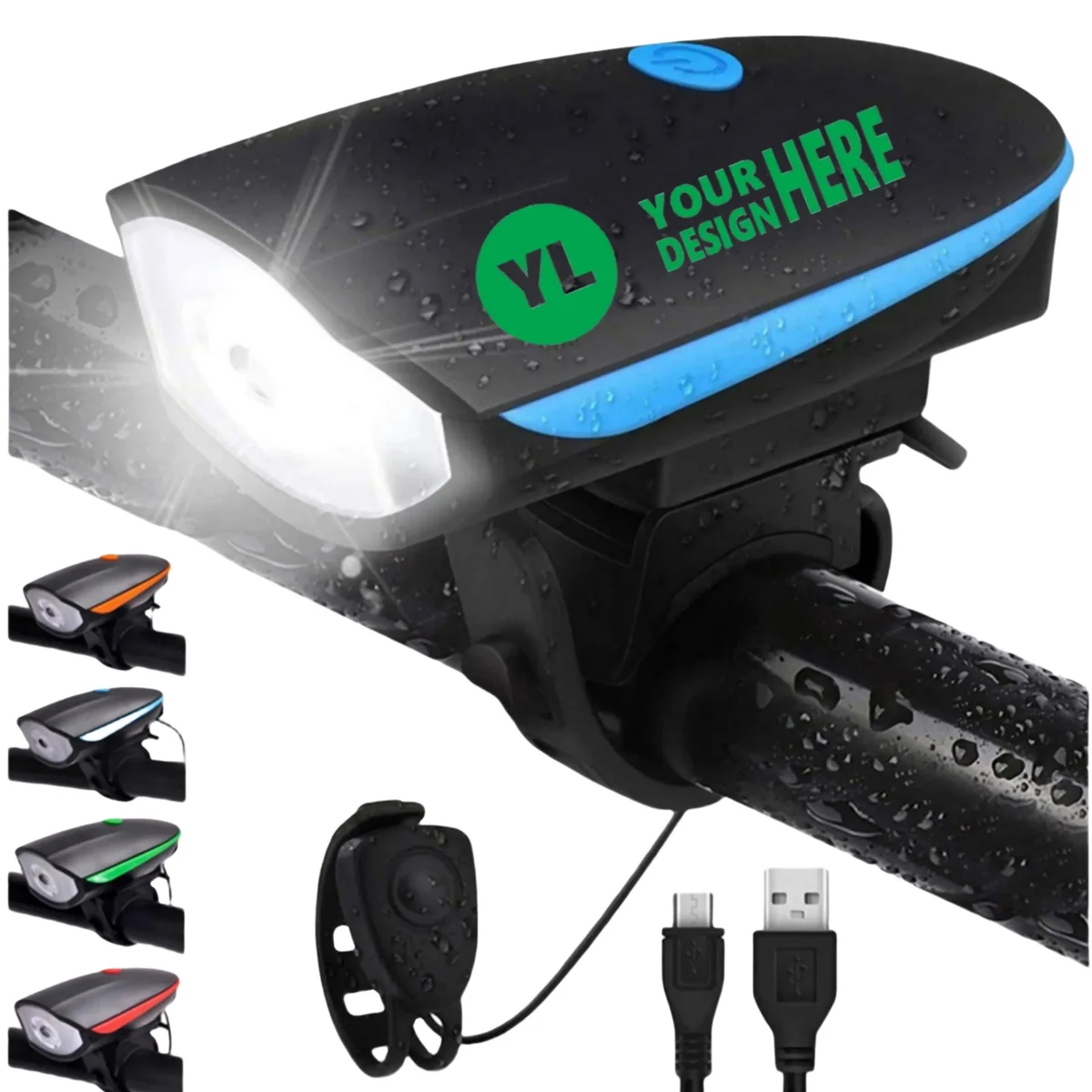MOQ 50 USB-Powered Bicycle Headlight And Horn Bell 1