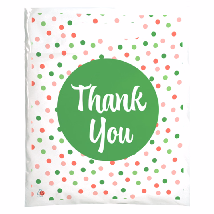Polka Dots Seasonal Predesigned Plastic Bag (6" x 13")