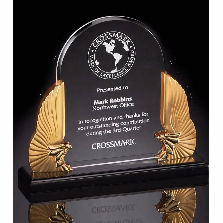Winged Gold Eagle Corporate Acrylic Award