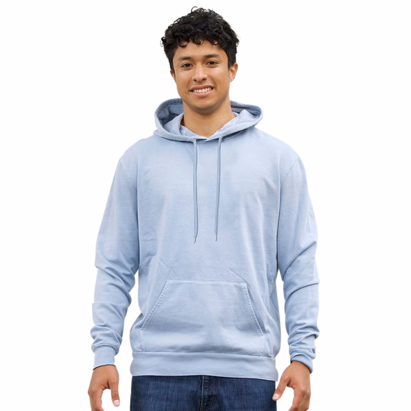 USA Made Unisex Vintage Pigment Dyed Fleece Pullover Hoody