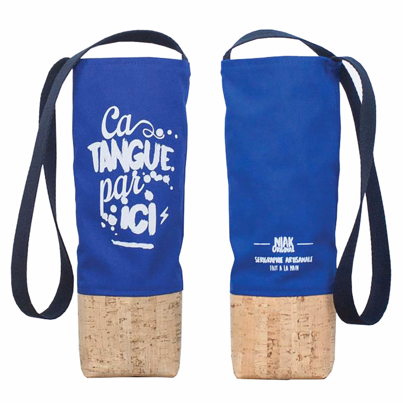 Single Bottle Canvas Wine Tote Bag