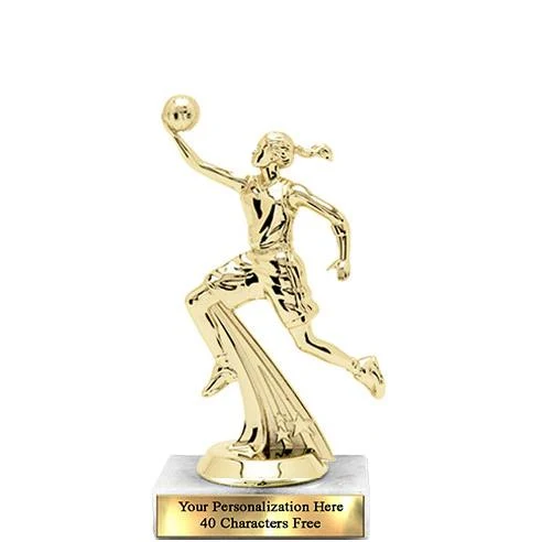 Trophy: 7", 2x3 white marble base, Star Figure Fem 1