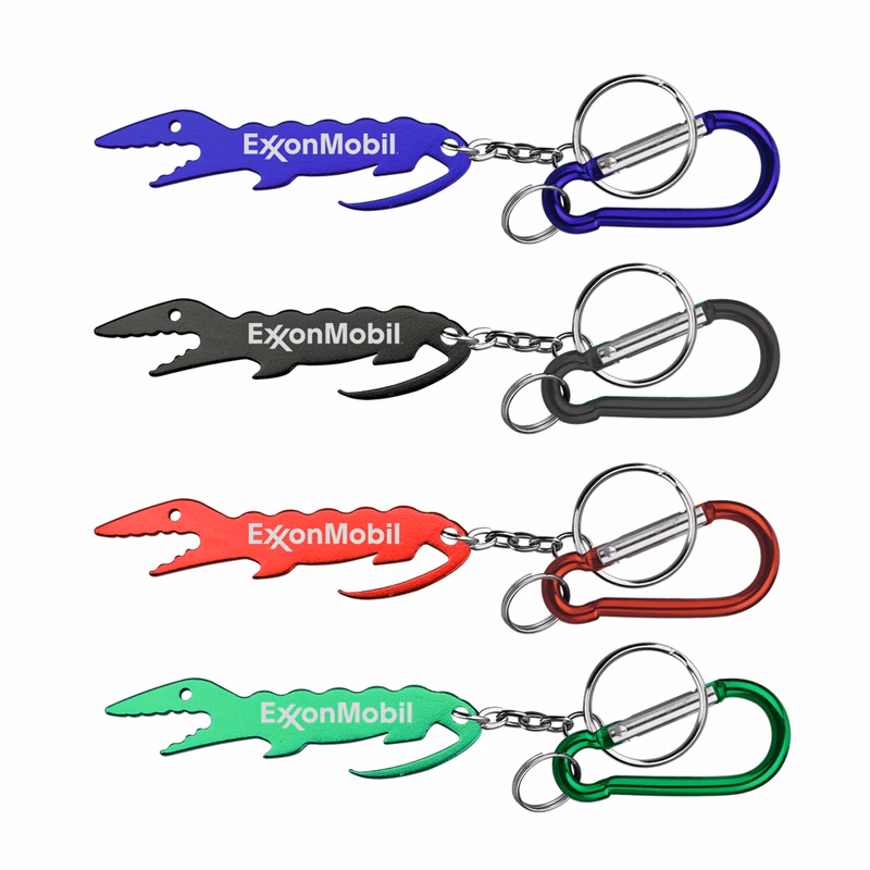 Alligator Shape Bottle Opener Key Chain & Carabineer