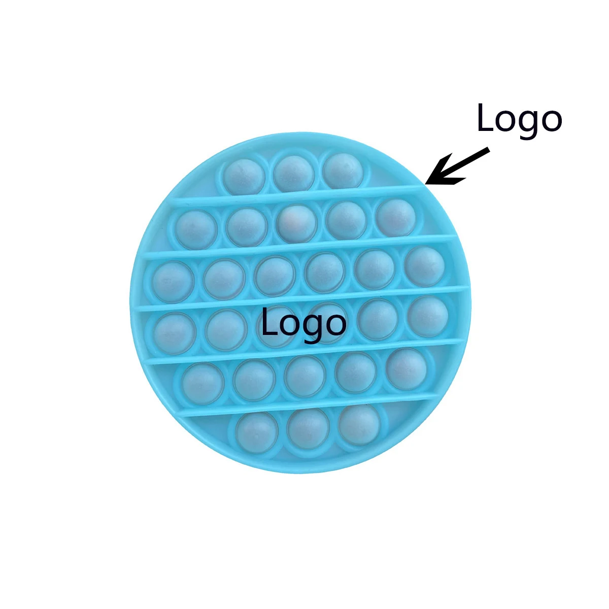 Circle Shape Luminous Pure Color Push Pop Bubble Fidget Sensory Toy 1