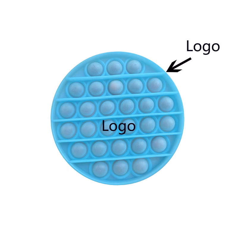 Circle Shape Luminous Pure Color Push Pop Bubble Fidget Sensory Toy