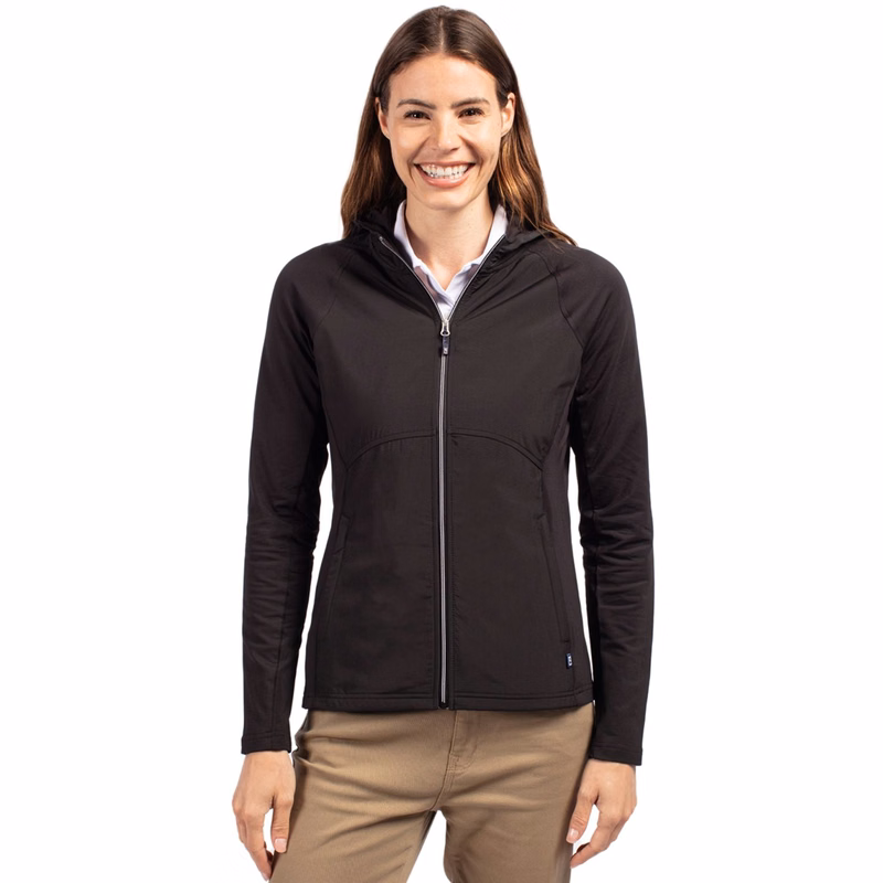 Cutter & Buck Adapt Recycled Soft Knit Stretch Womens Hybrid Full Zip Jacket