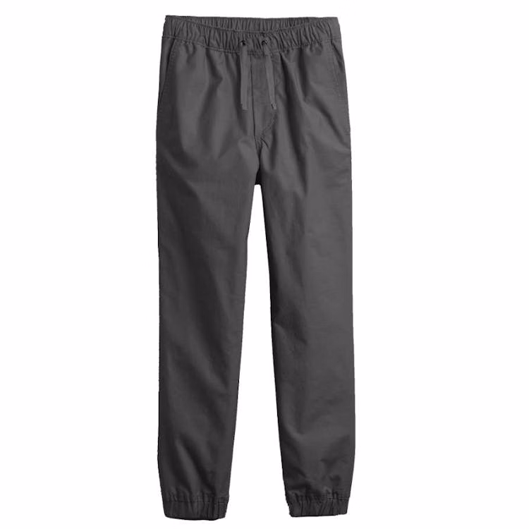 Boys' Slim Fit Twill Joggers - Gray M 10/12