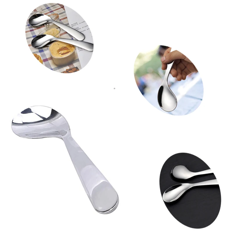 Stainless SteelCurved Self-Feeding Training Spoons 1