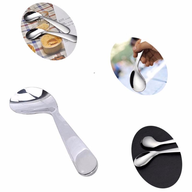 Stainless SteelCurved Self-Feeding Training Spoons