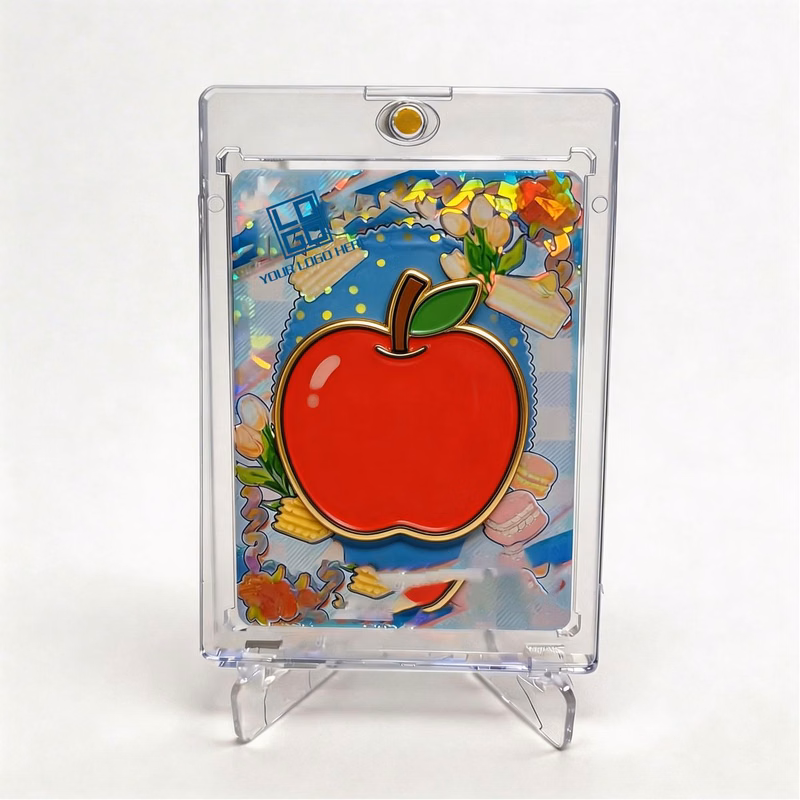 Custom Gold Foil Metal Commemorative Card with Enamel Pin & Magnetic Card Holder Set