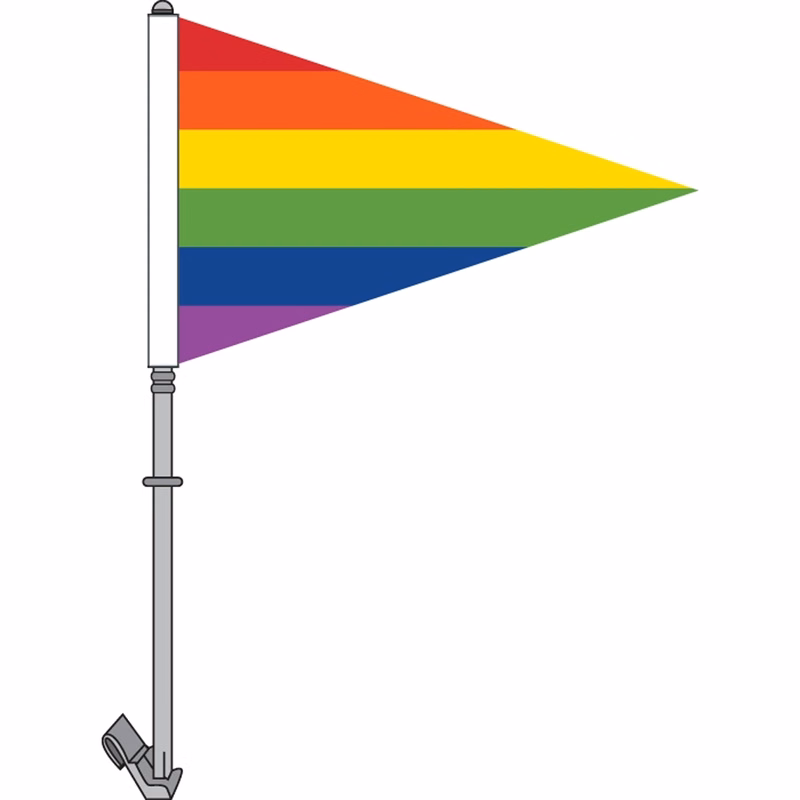Rainbow Pennant Premium Car Flag
