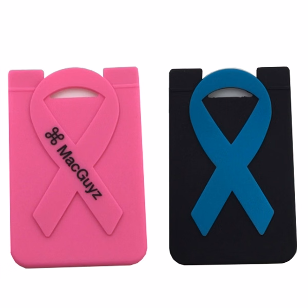 Custom Silicone Two-Tone Card Wallet — Healthcare, Awareness & Phone Accessory