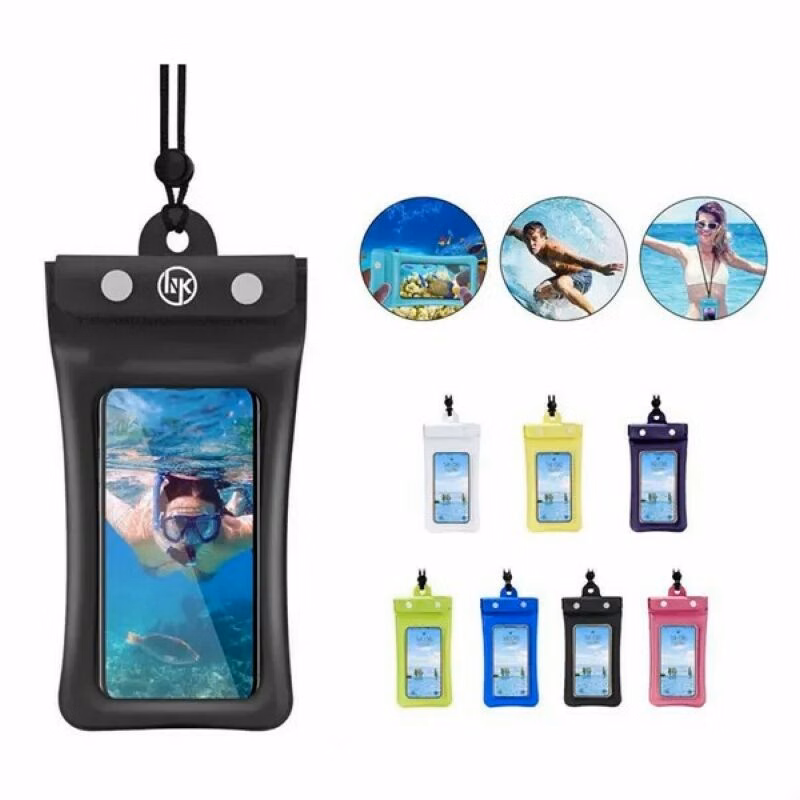 PVC Floating Waterproof Phone Pouch With Layard