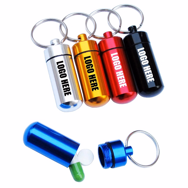Waterproof Metal Pill Box Keychain