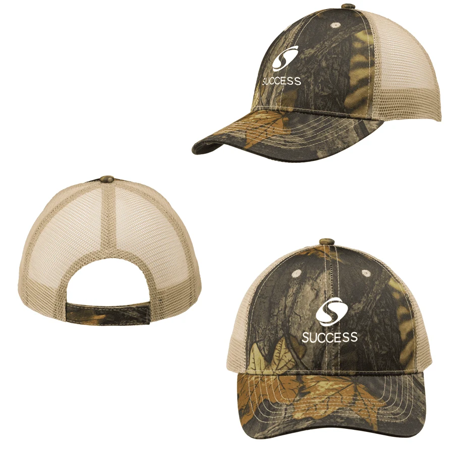 Woodland Camo Cotton & Mesh Trucker Cap 1
