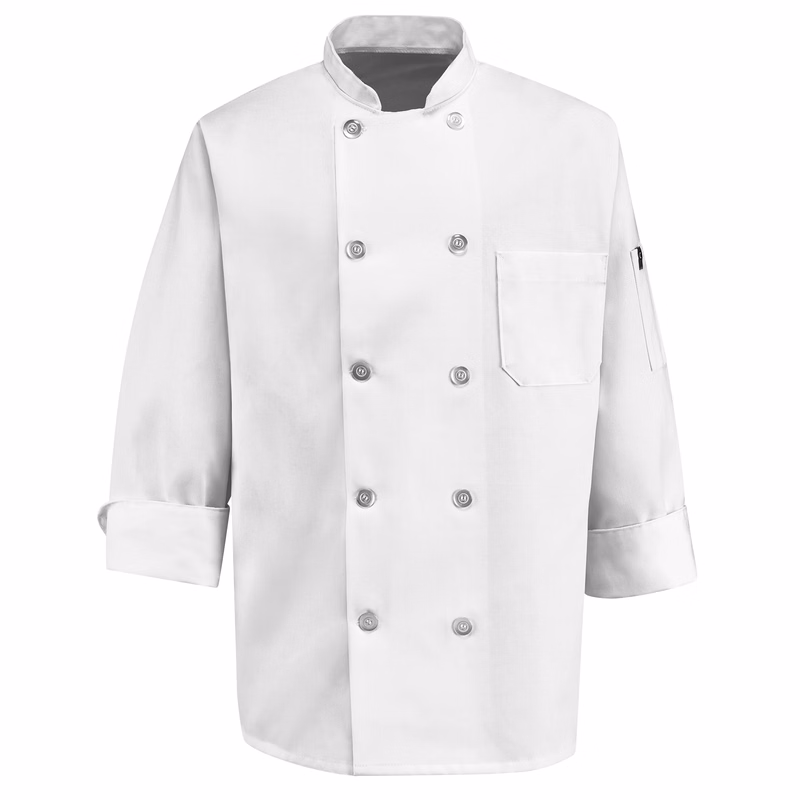 Red Kap® Ten Pearl Button Chef Coat