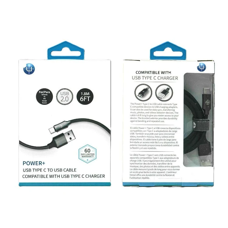 USB Type C to USB A Cable - 6 FT Black 1