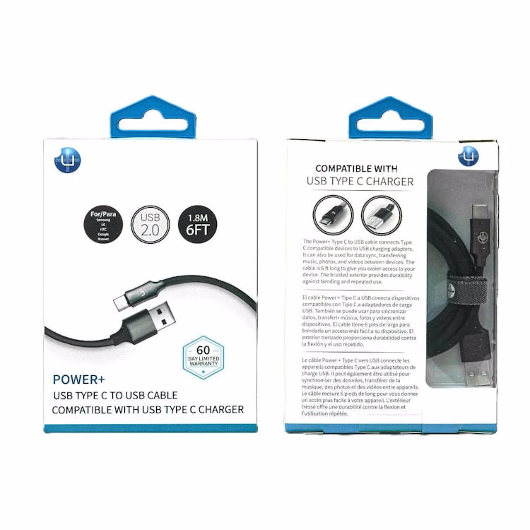 USB Type C to USB A Cable - 6 FT Black