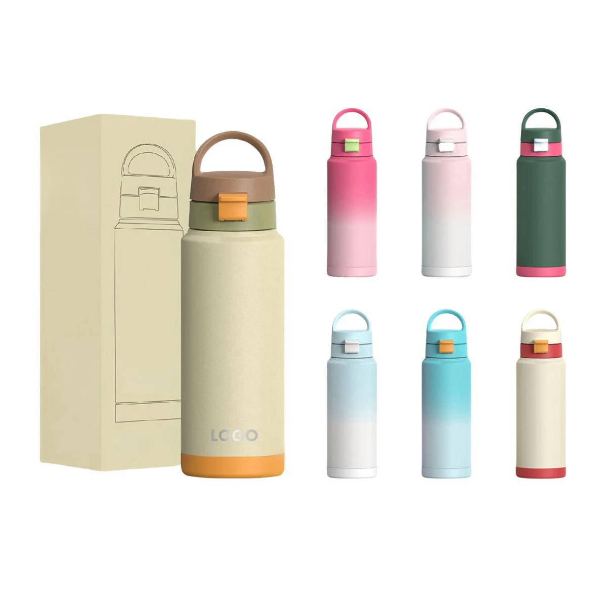 12 oz Stainless Steel Insulated Water Bottle With Handle 1