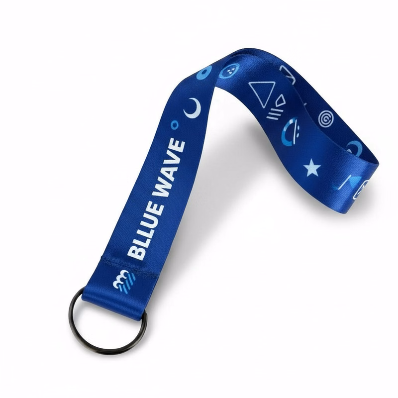 3/4" 3/4" Wrist Keychain Lanyard With Split Ring Sublimated