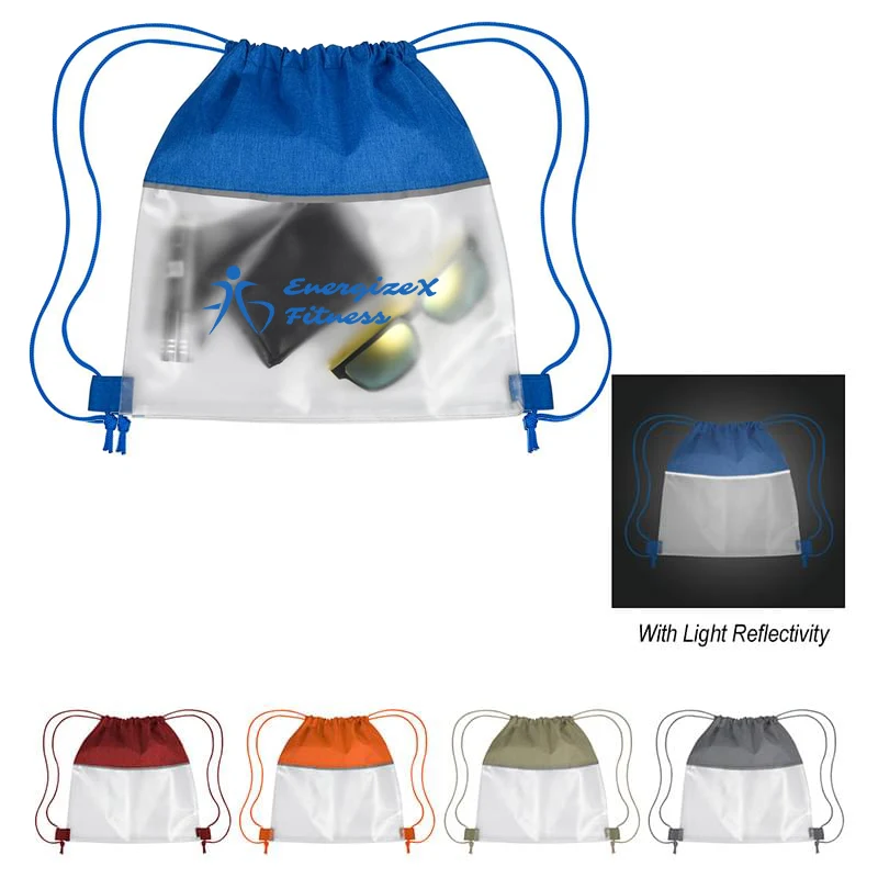 Reflective Heathered Frost Drawstring Bag 1