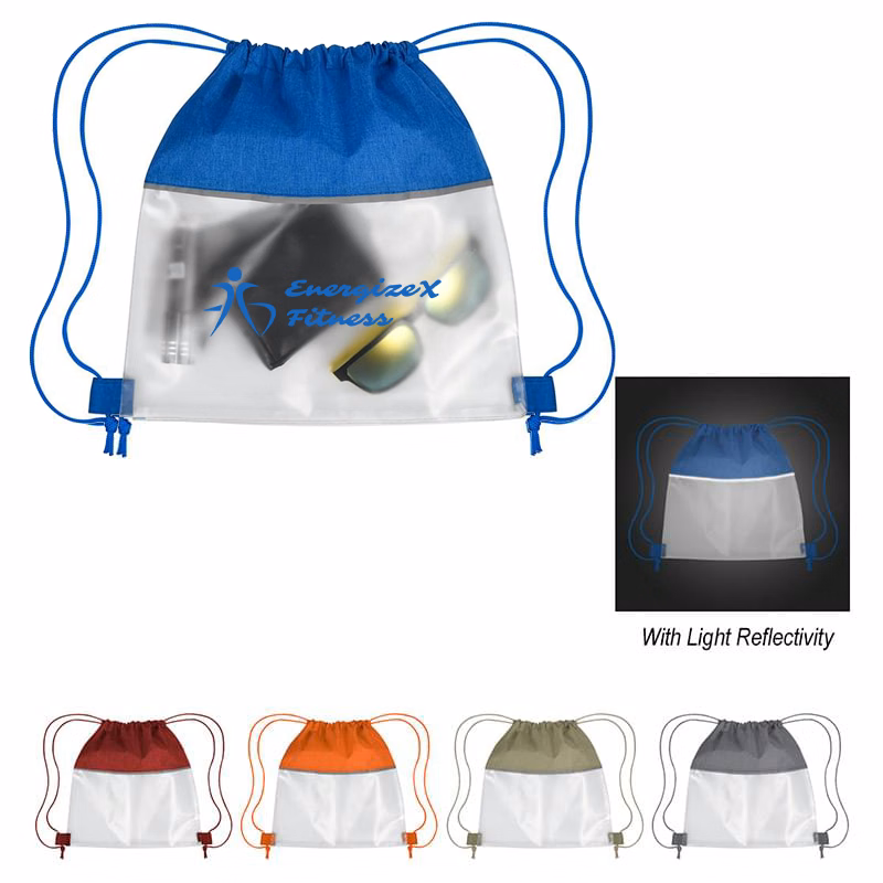 Reflective Heathered Frost Drawstring Bag