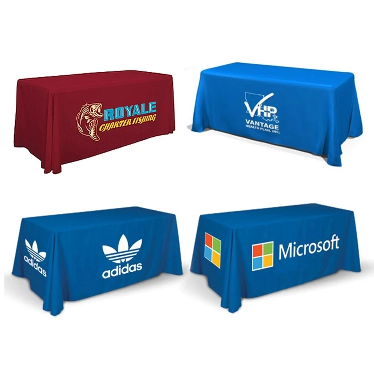 6Ft Customized Trade Show Table Cover with Any Custom Logo 1