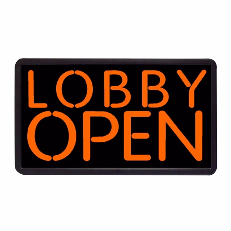 Lobby Open Sign 13" x 24" Simulated Neon Sign