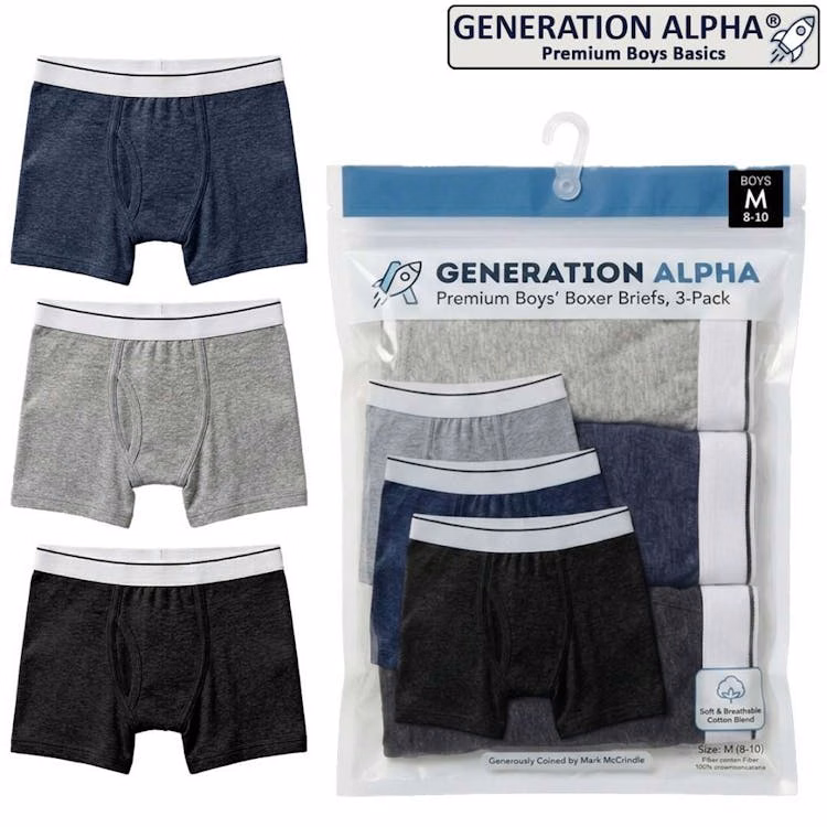 Boys' Cotton Knit Boxer Briefs - Size S-XL 3-Pack