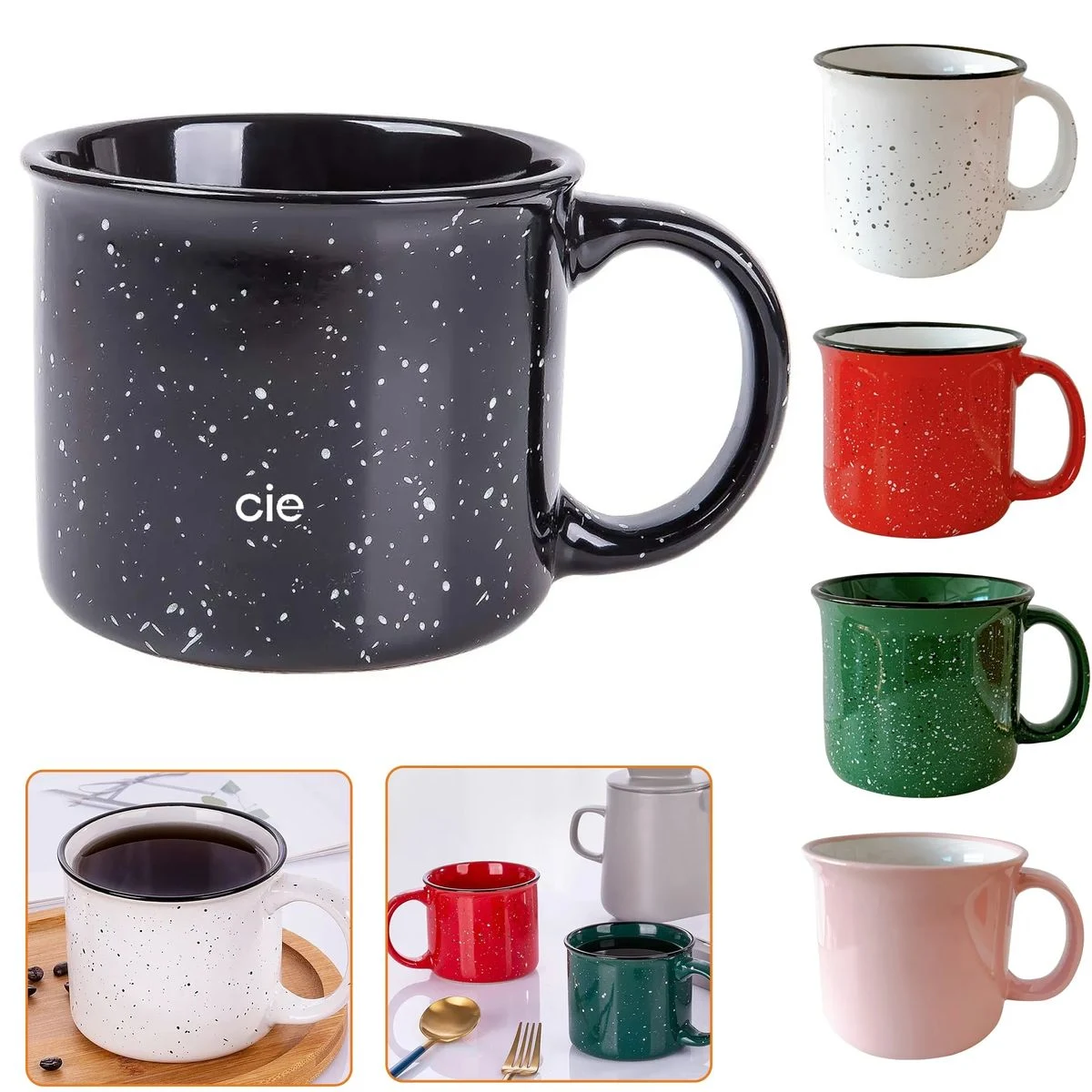 14 oz Ceramic Speckled Campfire Coffee Mug for Tea Hot Choco 1