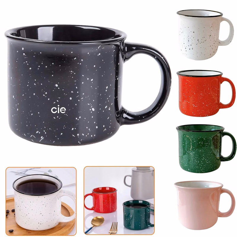 14 oz Ceramic Speckled Campfire Coffee Mug for Tea Hot Choco