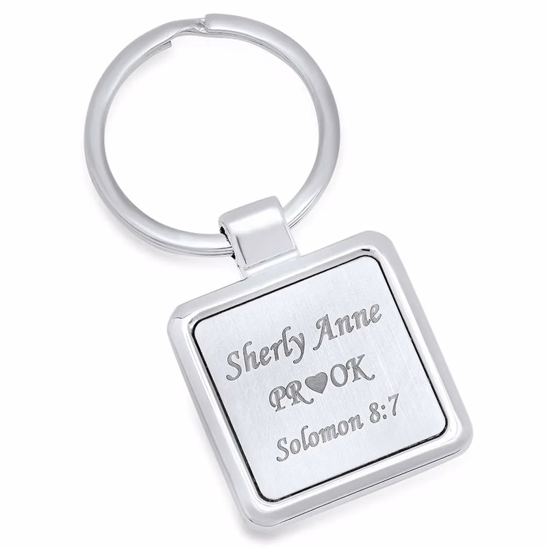 Square Metal Keychain
