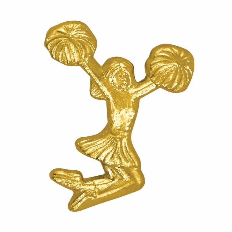 Cheerleader Pom Pom Bright Gold Chenille Lapel Pin