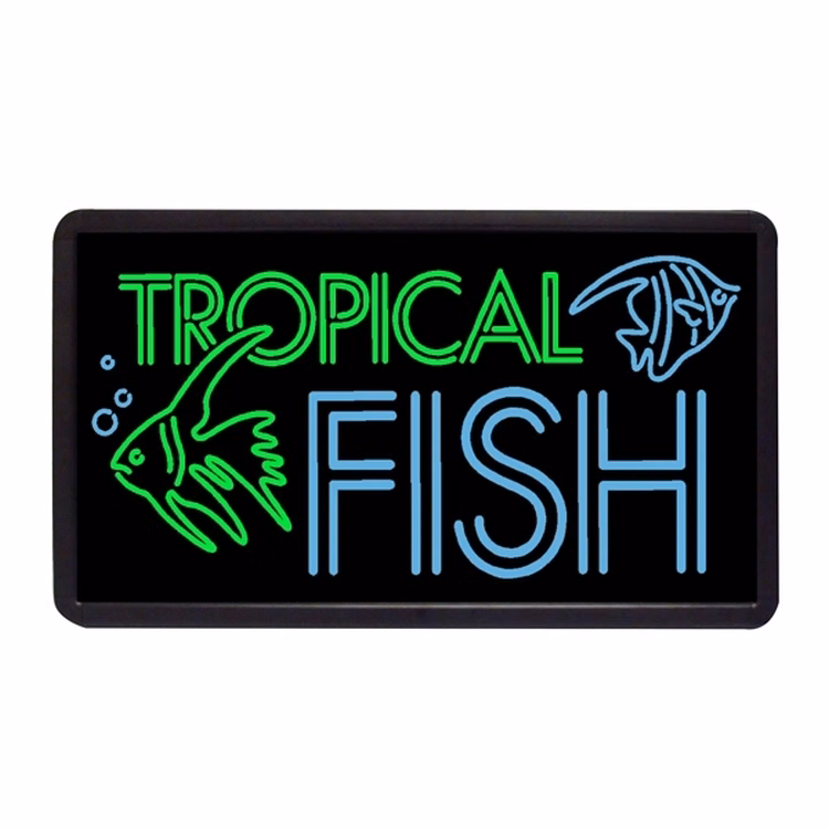 Tropical Fish 13" x 24" Simulated Neon Sign