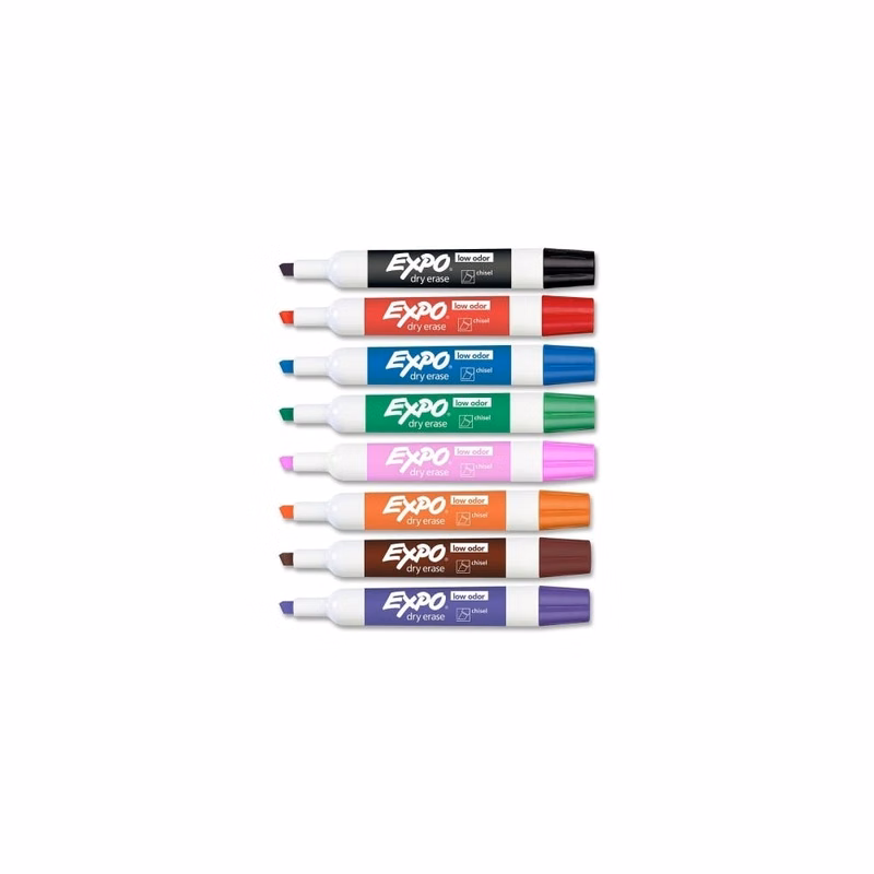 Dry-Erase Markers - 8 Intense Colors Chisel Tip