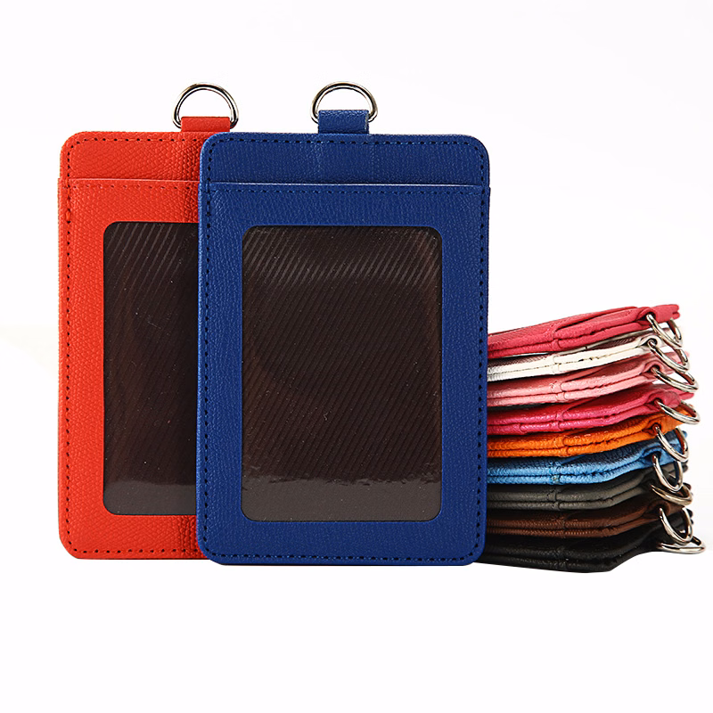 Multi Slot Leather Card Holder with Lanyard