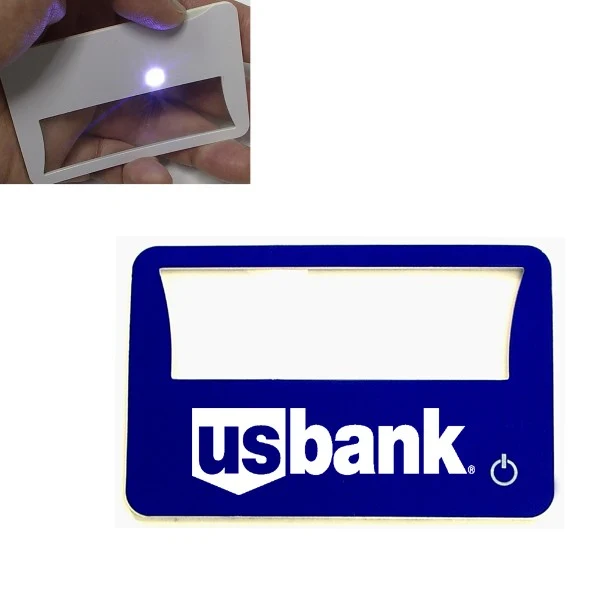 Credit card size magnifier with LED flashlight / book light 1