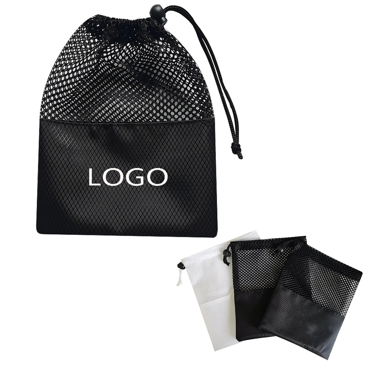 Customize Any Size Mesh Drawstring Storage Bag 1