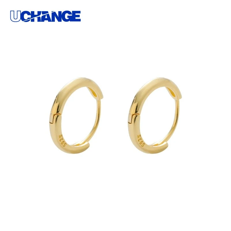 Minimalist Gold Huggie Hoop Earrings Everyday Fashion Jewelry 1
