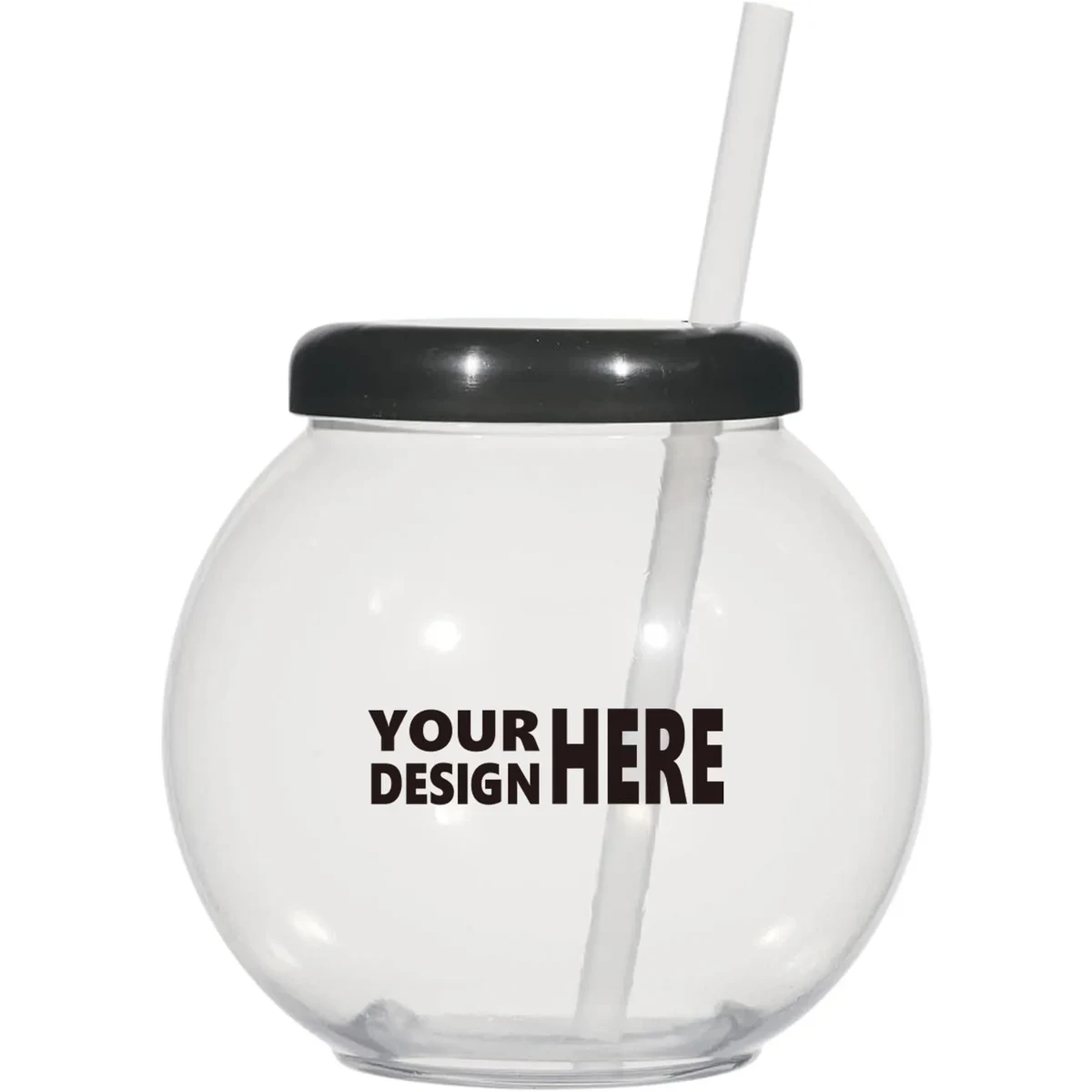 40oz Fish Bowls For Drinks With Lids and Straws 1