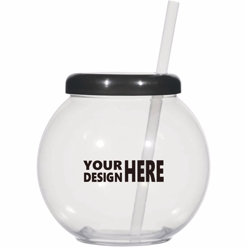 40oz Fish Bowls For Drinks With Lids and Straws