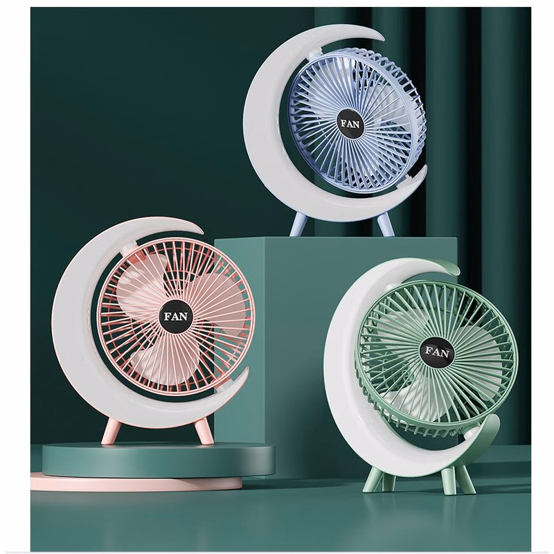 USB Desk Fan with Ambient Light Rotatable Portable