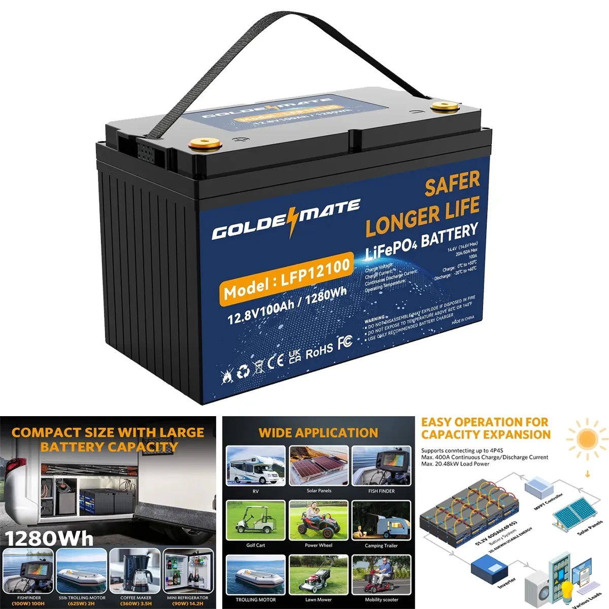 LiFePO4 Deep Cycle Rechargeable Lithium Battery 1
